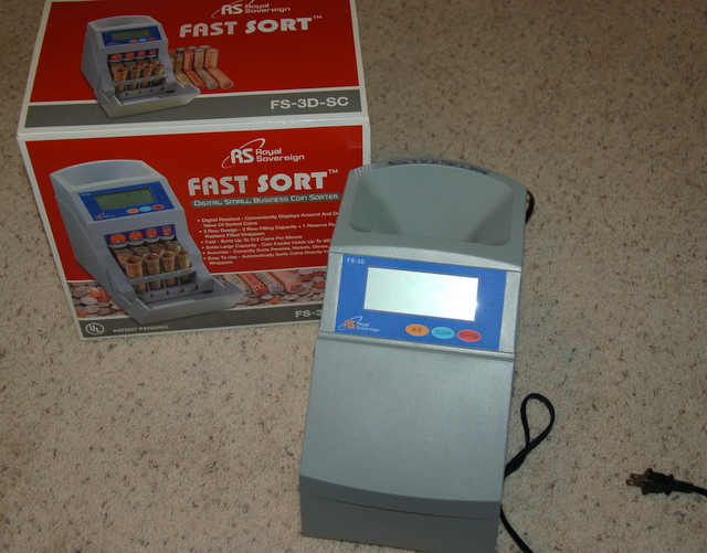 Royal Sovereign FS 3D Fast Sort Three Row Coin Sorter w/Digital 